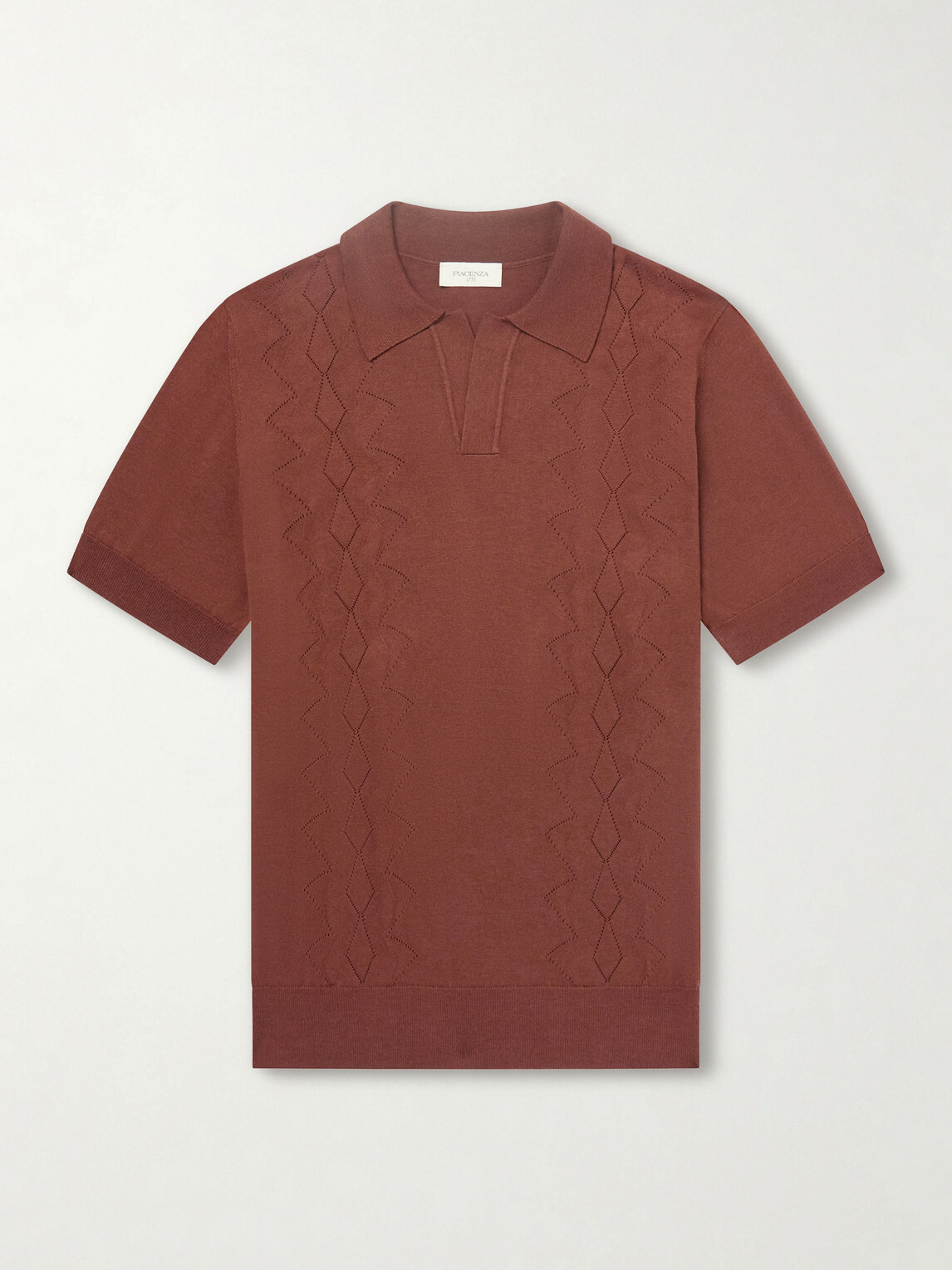 PIACENZA 1733 - Silk and Cotton-Blend Polo Shirt - Brown