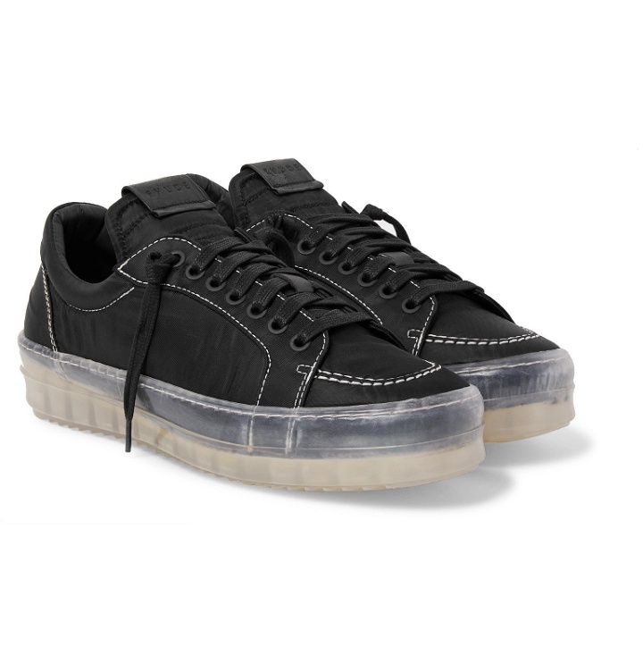 Photo: Rhude - V1 Leather-Trimmed Shell Sneakers - Black