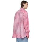 Hed Mayner Pink Striped Button Shirt