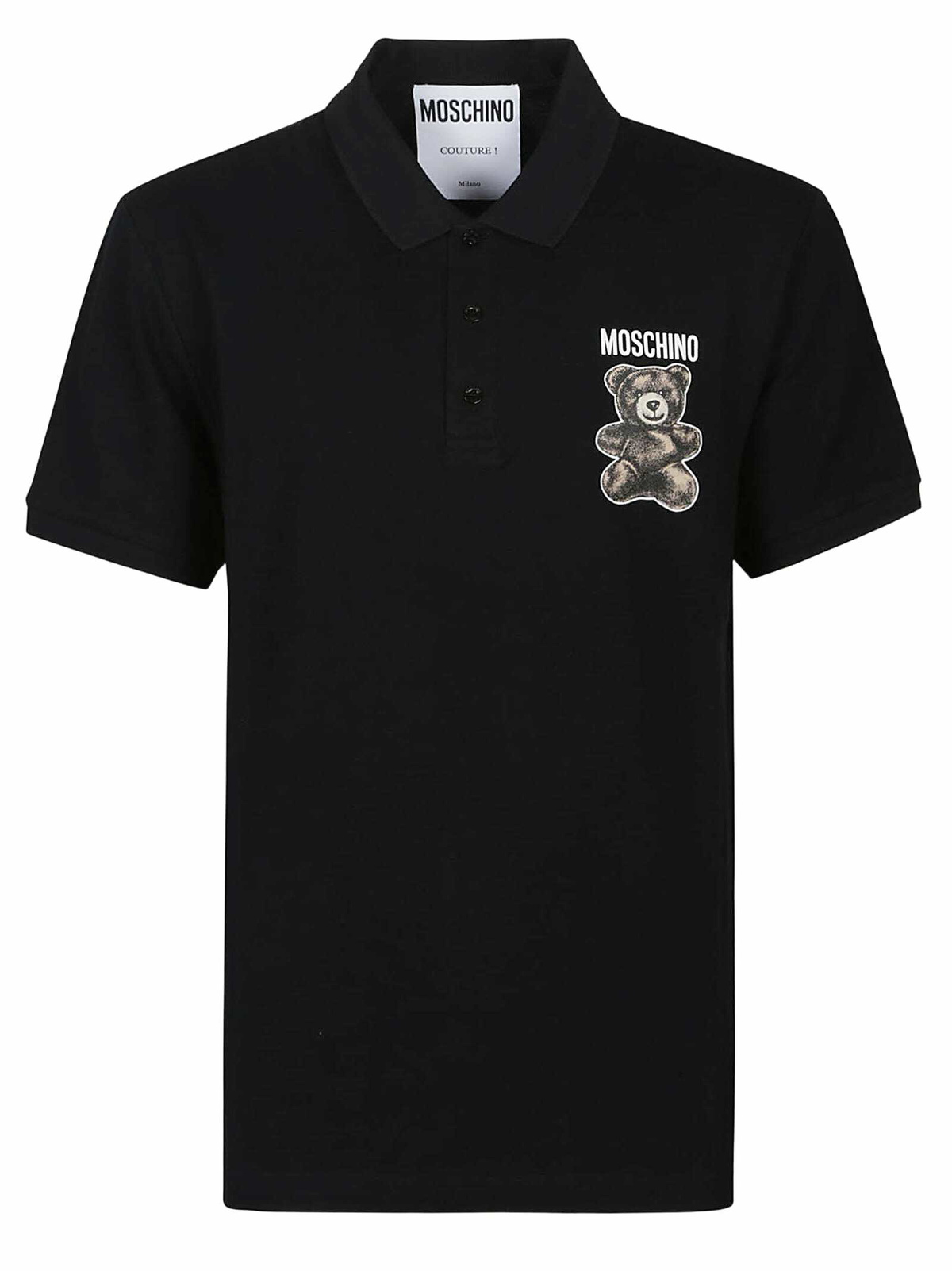 Tシャツ・カットソー Moschino FW25 COTTON PIQUE POLO (16015242 1001) MOSCHINO T-shirt Blue Cotton Sunny Milano Print Tops IT42