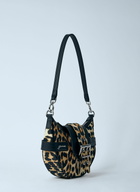 GANNI Small Leopard Bucky Crossbody Bag
