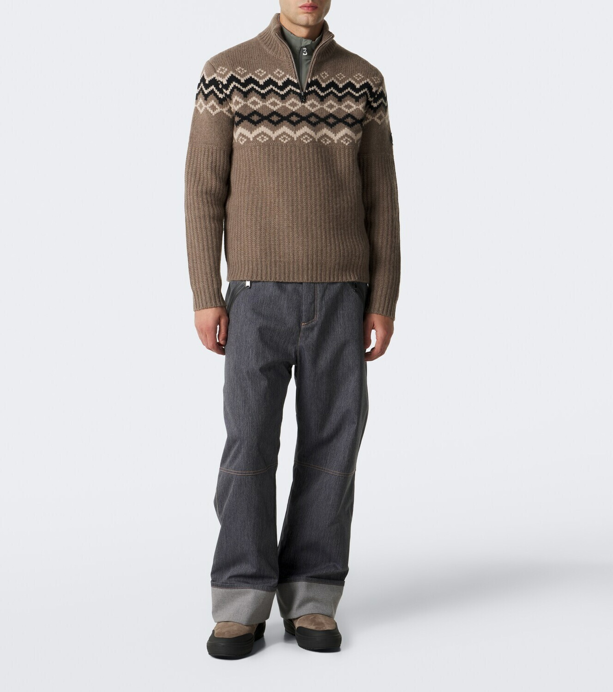 Bogner Ludi Fair Isle cashmere half-zip sweater