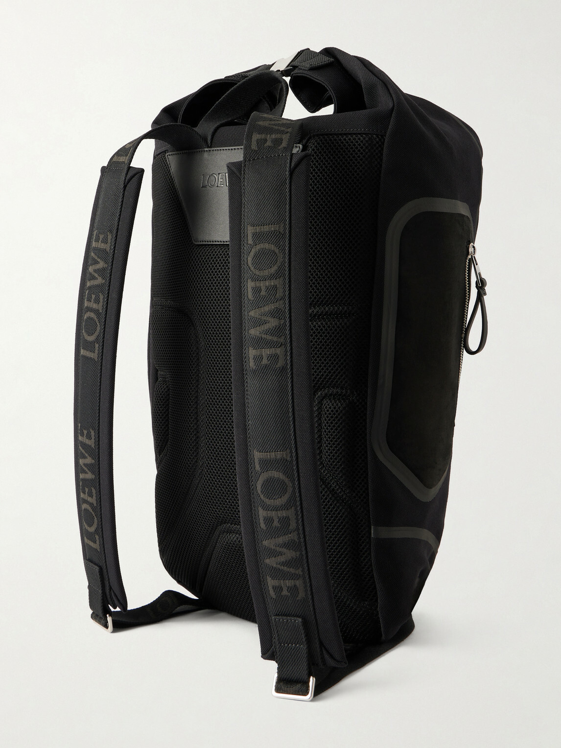 LOEWE - Flex Logo-Embossed Suede and Canvas Backpack