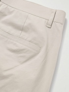 Amomento - Straight-Leg Pleated Cotton-Blend Poplin Trousers - Neutrals