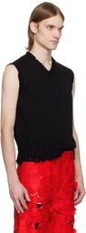Marni Black Cotton V-Neck Vest