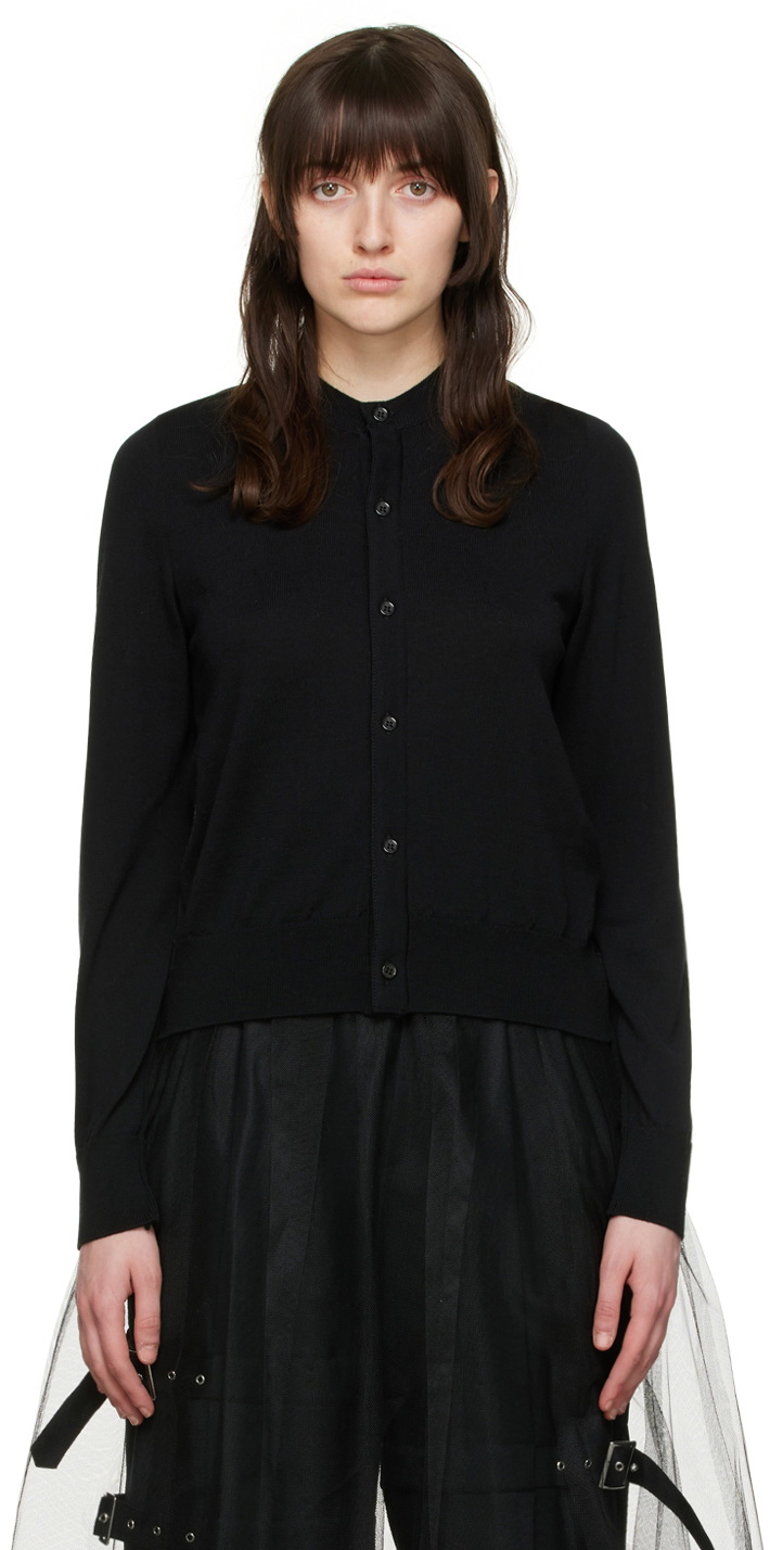 Noir Kei Ninomiya Black Wool Cardigan Noir Kei Ninomiya