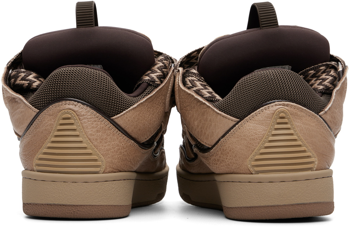 Lanvin Beige Curb Dino-Effect Leather Sneakers