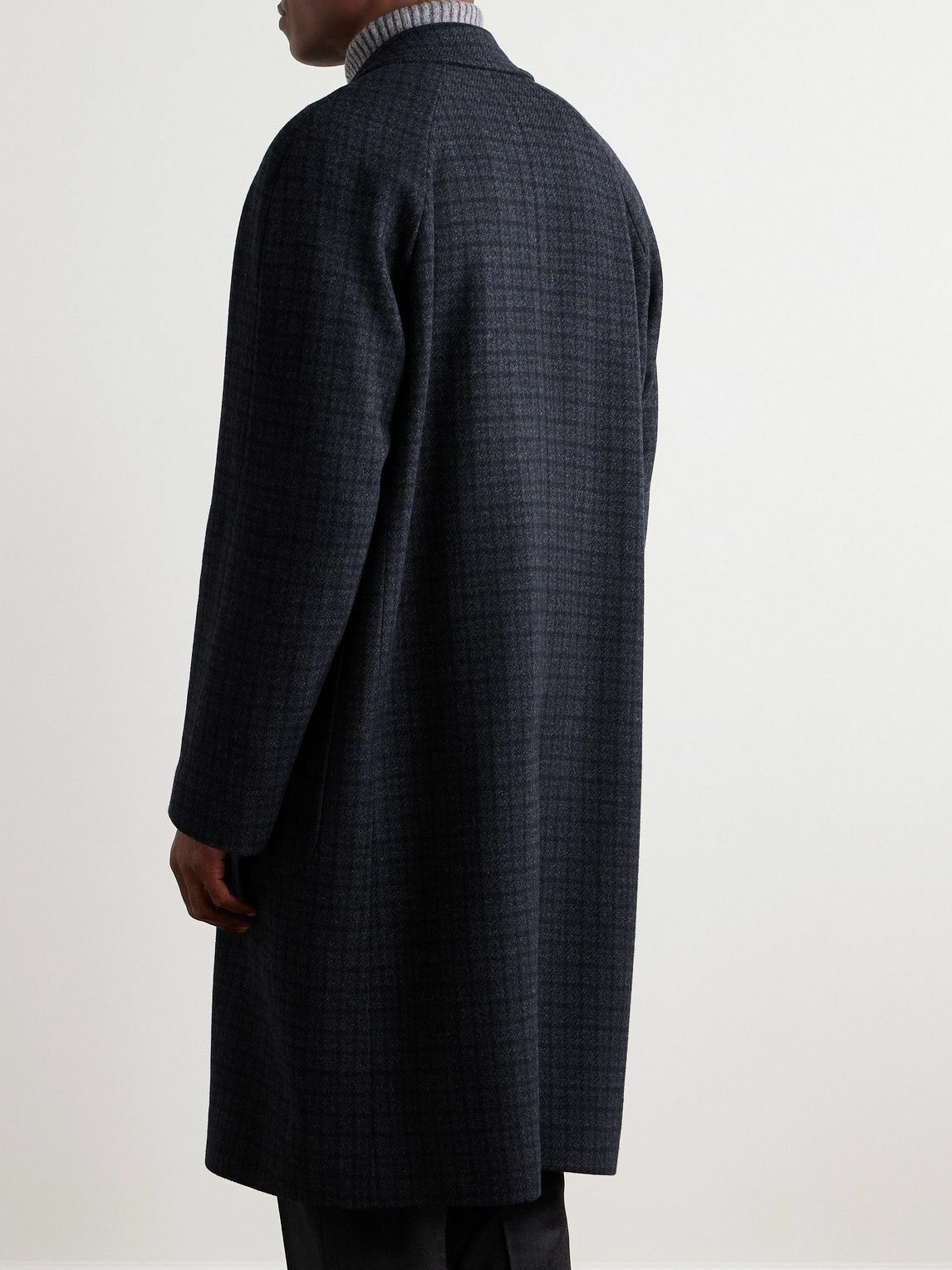 Boglioli - Checked Virgin Wool and Cashmere-Blend Overcoat - Blue