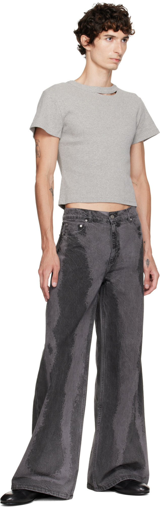 CAMPERLAB Black Paint Laser Boot Cut Jeans