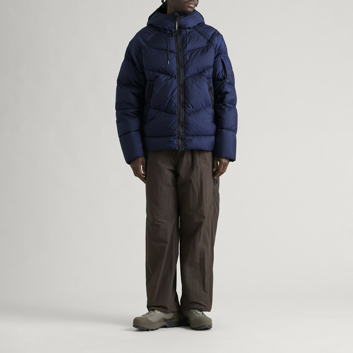 C.P. Company Men's Shield Hooded Down Jacket in Peacoat