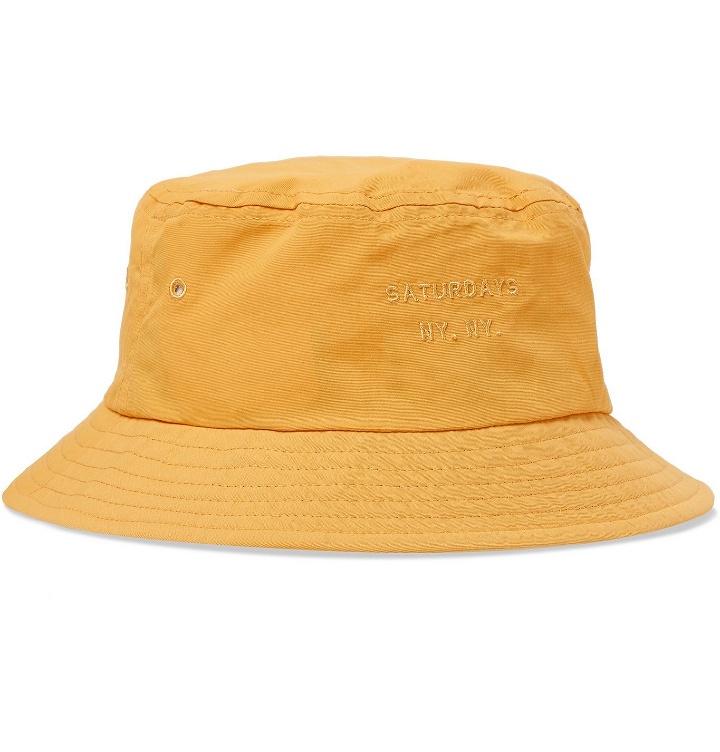 Photo: Saturdays NYC - Logo-Embroidered Twill Bucket Hat - Yellow