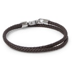 HUGO BOSS - Woven Leather and Silver-Tone Wrap Bracelet - Brown