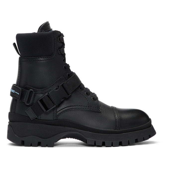 prada buckle combat boots