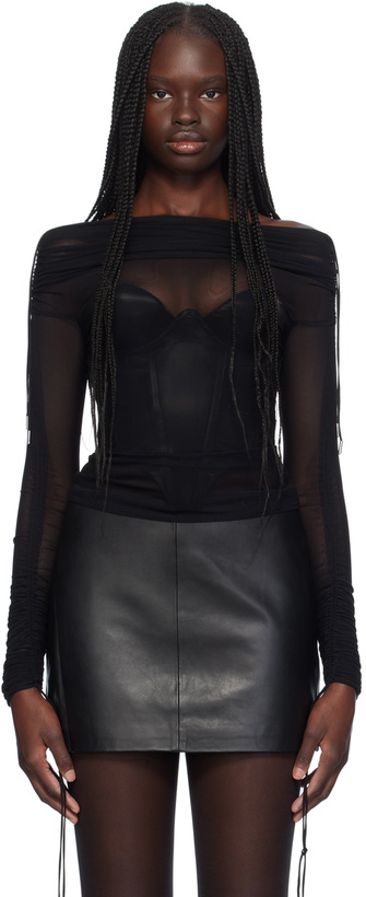 Photo: Atlein SSENSE Exclusive Black Off-The-Shoulder Long Sleeve T-Shirt