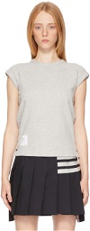 Thom Browne Grey Milano Cotton Cap Sleeve T-Shirt