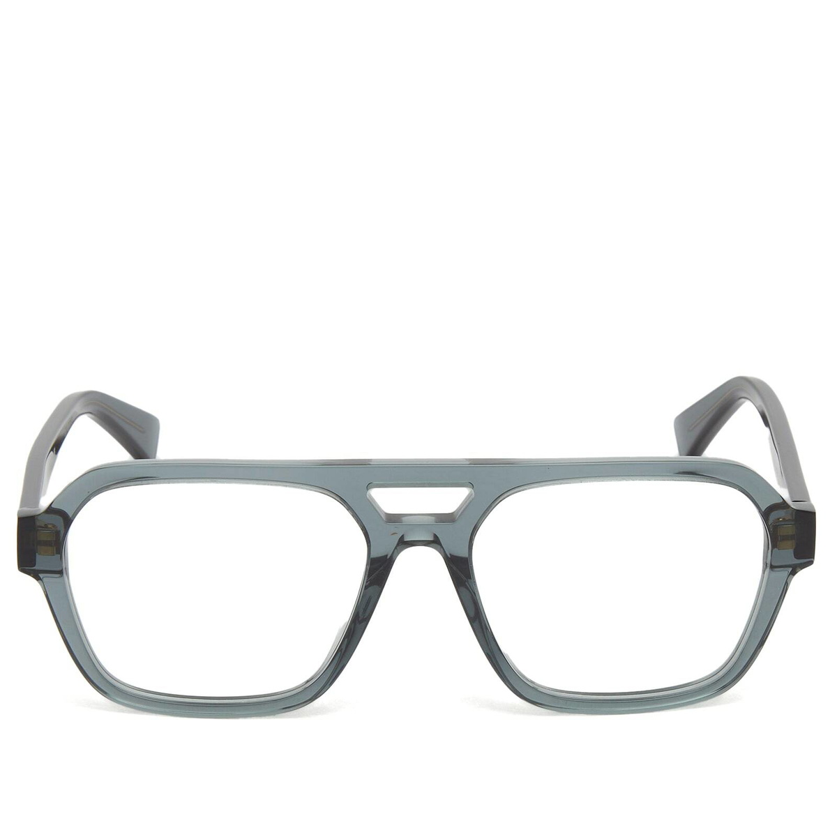 【関税込み】Bottega Veneta グレー アビエイターメガネ Bottega Veneta Eyewear Men's Bottega Veneta Triangle Stud