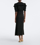 Alessandra Rich Belted silk jacquard midi dress