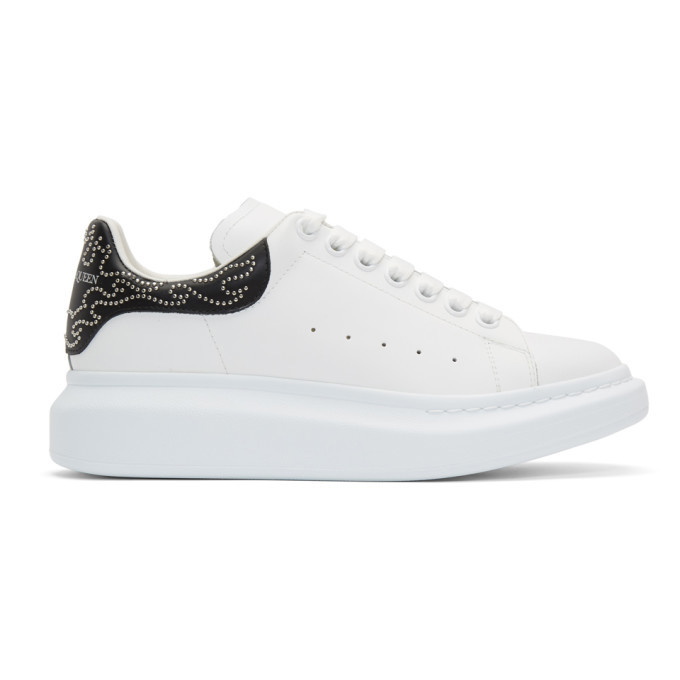 Photo: Alexander McQueen White and Black Studded Oversized Sneakers