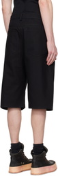 A Diciannoveventitre Black Mark Denim Shorts