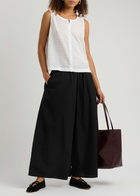 Eileen Fisher Cropped Wide-leg Cotton Trousers Black