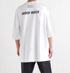 BALENCIAGA - Oversized Distressed Printed Cotton-Jersey T-Shirt - White