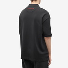 Fred Perry Men's x Raf Simons Embroidered Oversized Polo Shirt in Black