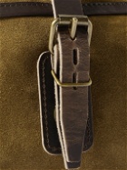 Bleu de Chauffe - Musette Leather-Trimmed Suede Messenger Bag