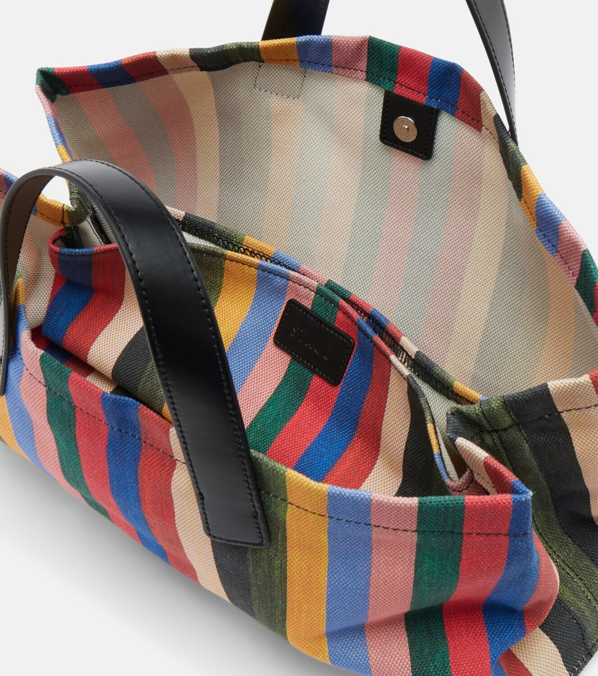 Staud Port Medium striped canvas tote bag