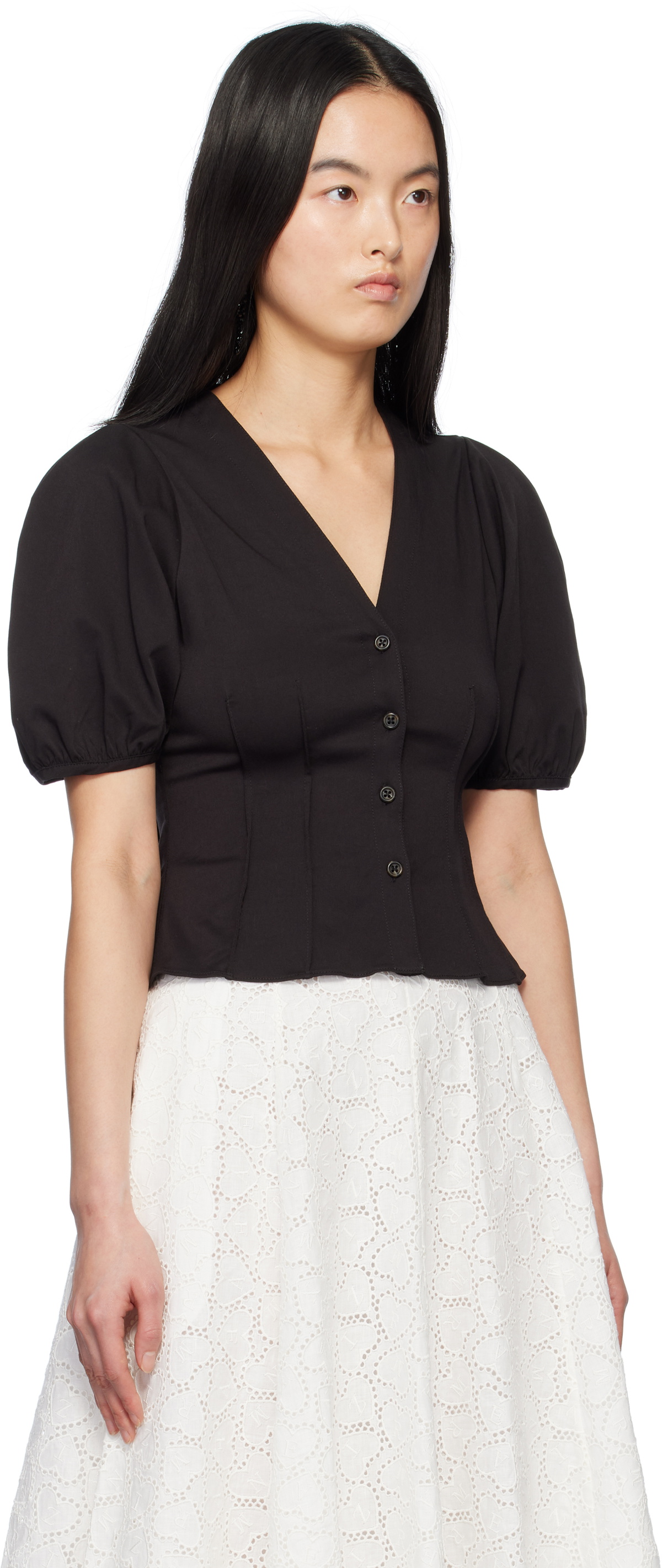 Kika Vargas Black Lorene Blouse