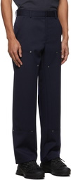 424 Navy Virgin Wool Workmen Trousers