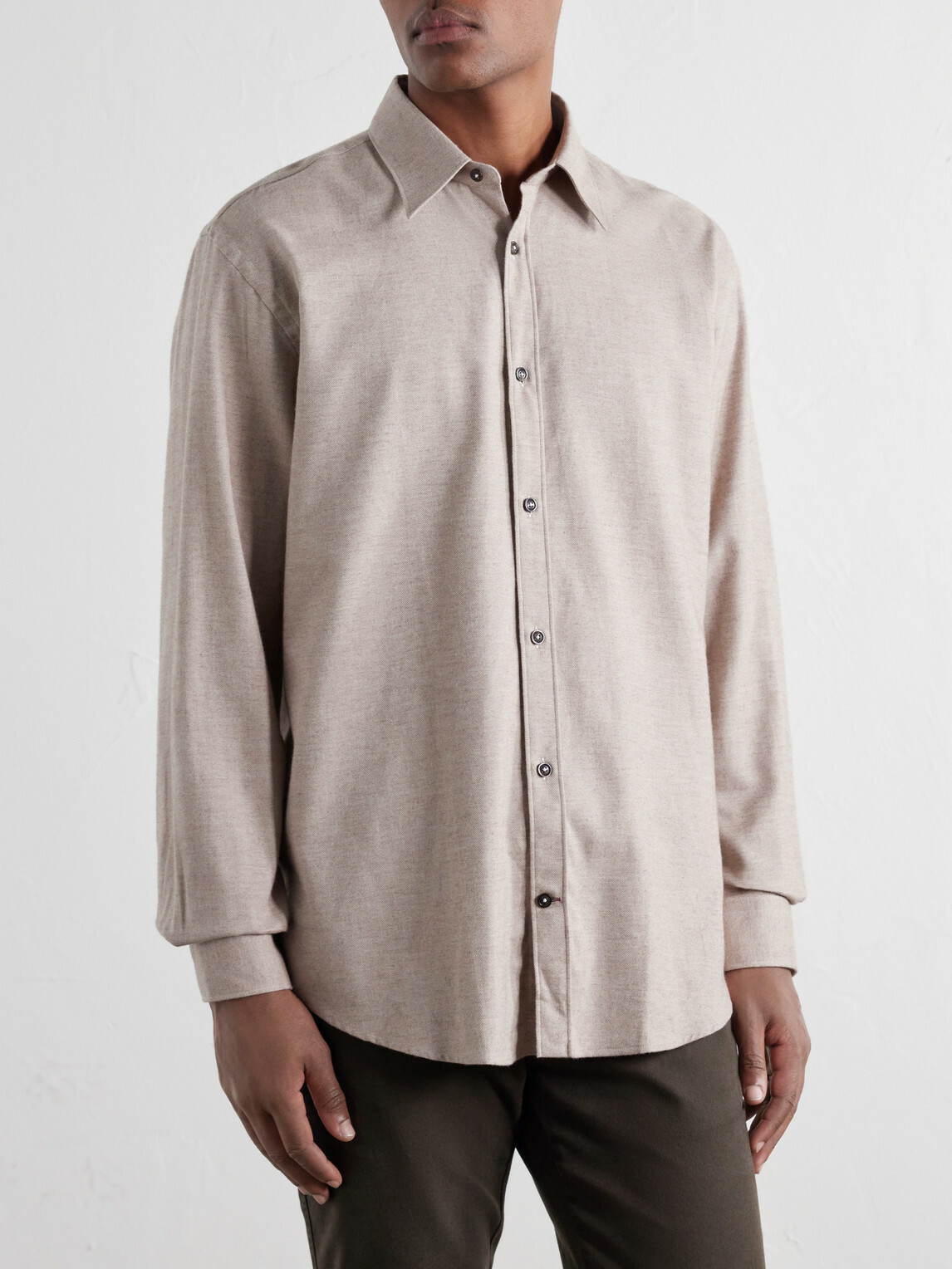 Purdey - Cotton-Herringbone Shirt - Brown