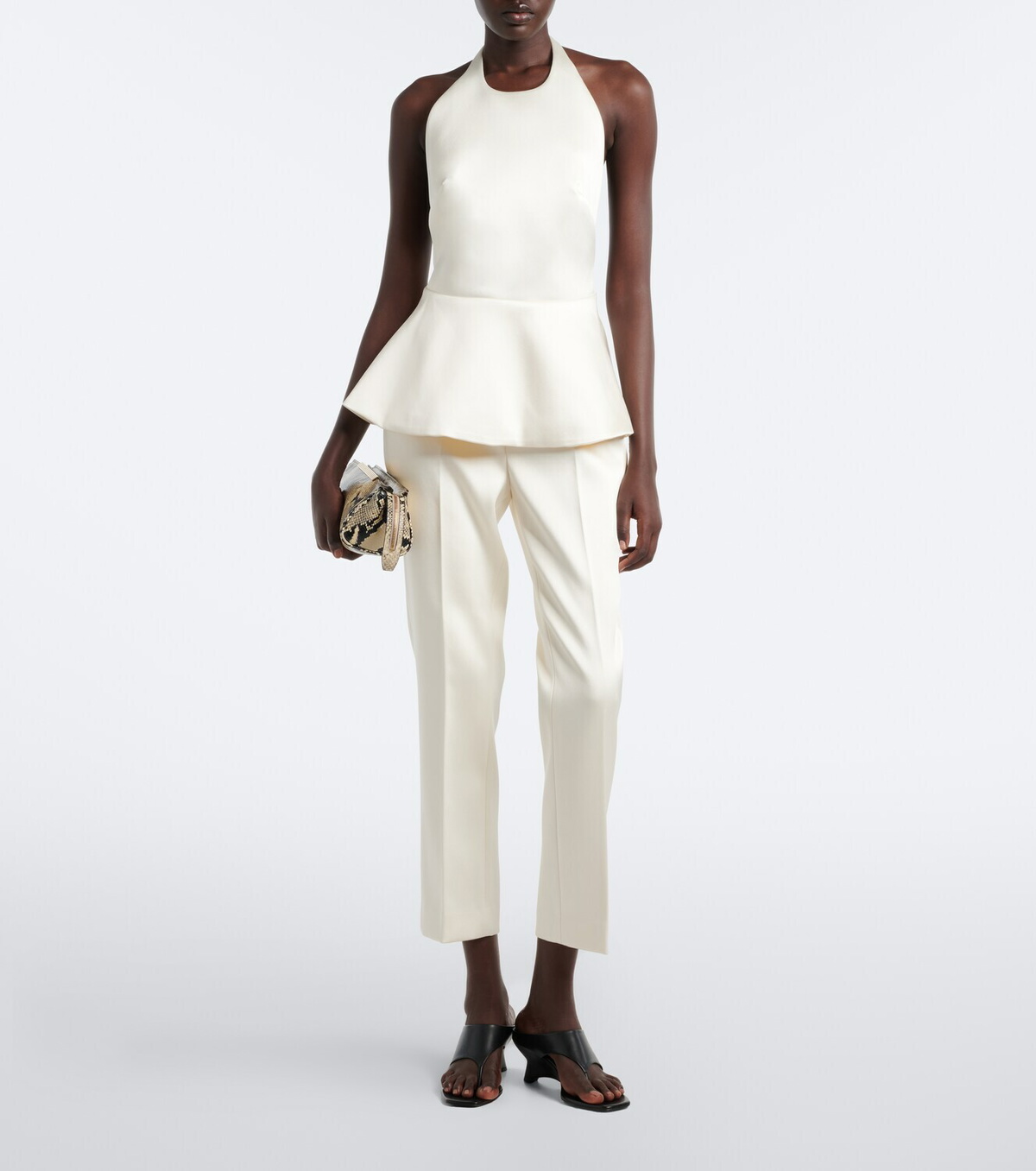 Róhe Bridal peplum halterneck top