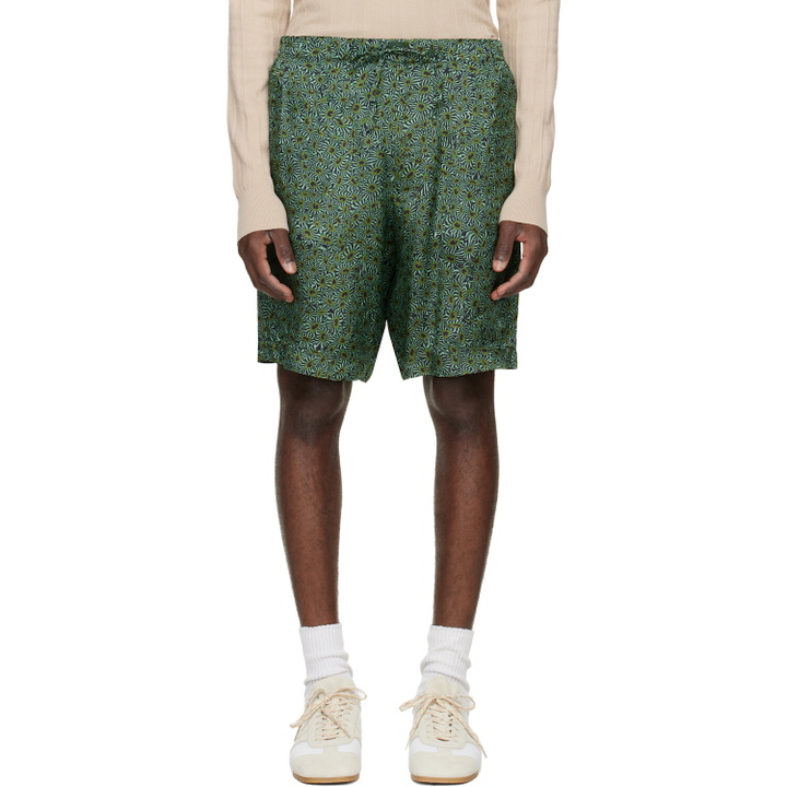 Photo: Dries Van Noten Green Viscose Shorts