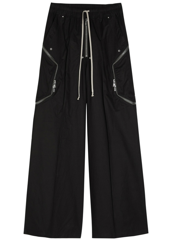 Photo: Rick Owens Heizer Belas Wide-leg Cotton Cargo Trousers Black