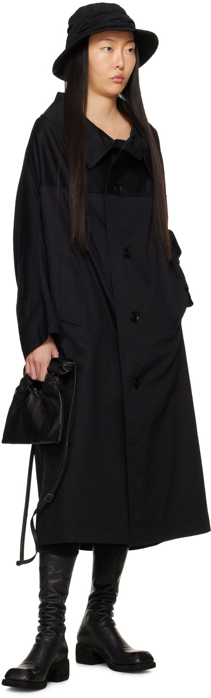 Y's Black Long Cape Coat