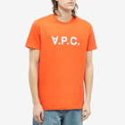 A.P.C. Men's VPC Logo T-Shirt in Vermilion Red/White