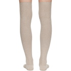 Baserange Beige Organic Cotton Rib Overknee Socks