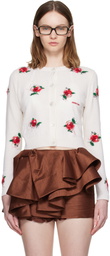SHUSHU/TONG White Threadwork Knit Cardigan