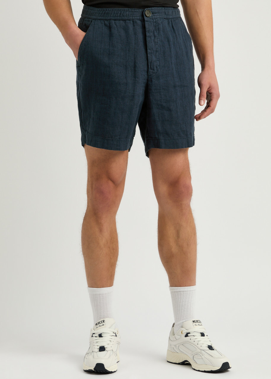 Oliver Spencer Osborne Linen Shorts Navy