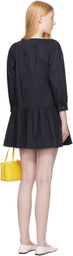 Sandy Liang Navy Delia Minidress