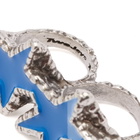 TwoJeys Blue Melted Stars Knuckle Ring Presented by END. in Silver