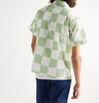 Saturdays NYC - Canty Peace Camp-Collar Checked Cotton-Poplin Shirt - Green