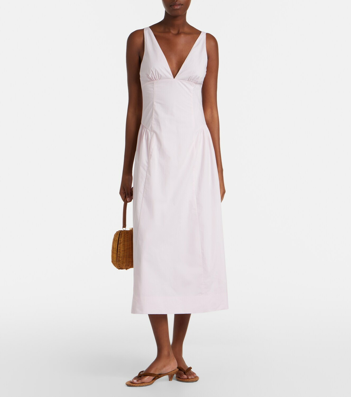 Posse Lindie cotton poplin midi dress