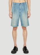 Gucci - Denim Pleated Shorts in Light Blue