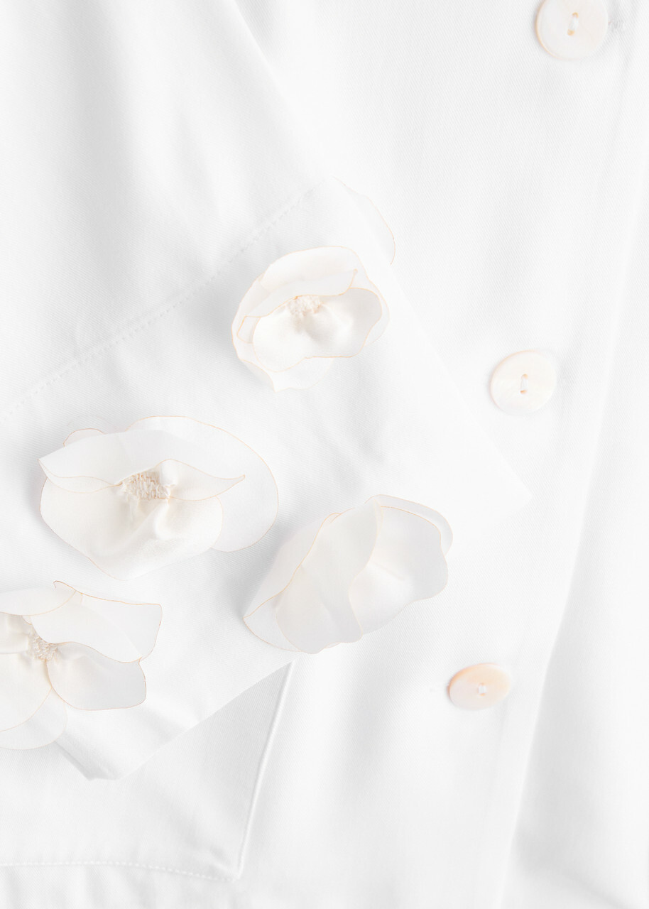Sleeper The Bloom Floral-appliqué Twill Pyjama set White