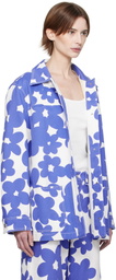 Marni Blue & White Dillies Print Jacket