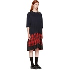 3.1 Phillip Lim Navy French Terry Combo Dress