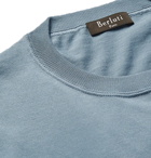 Berluti - Cotton and Mulberry Silk-Blend T-Shirt - Men - Sky blue