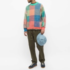 Sacai Men's Plaid Crew Knit in Multi