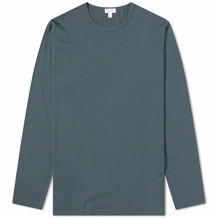 Photo: Sunspel Men's Lounge Long Sleeve T-Shirt in Dark Petrol